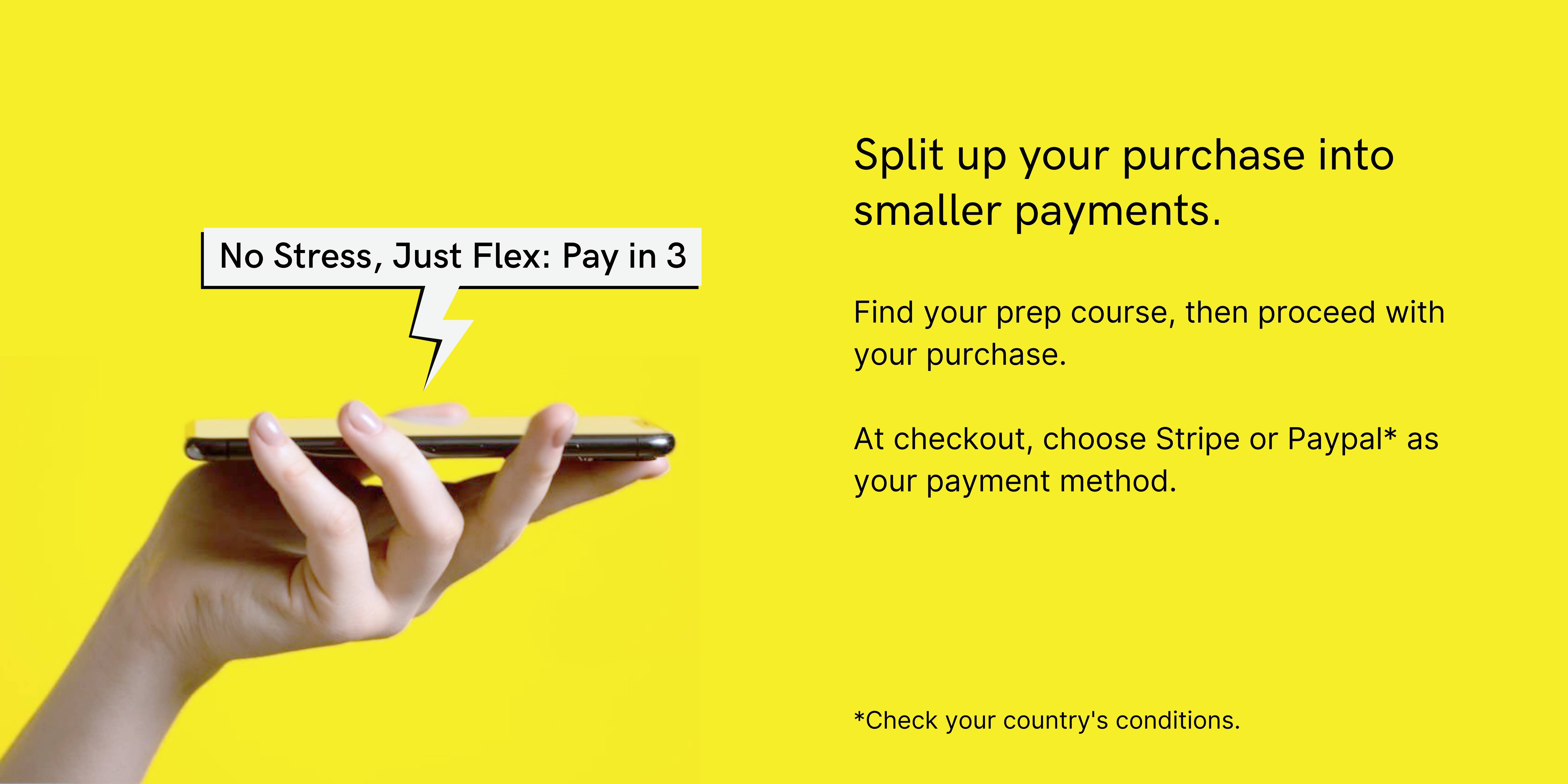 Finance your prep: pay in 3
